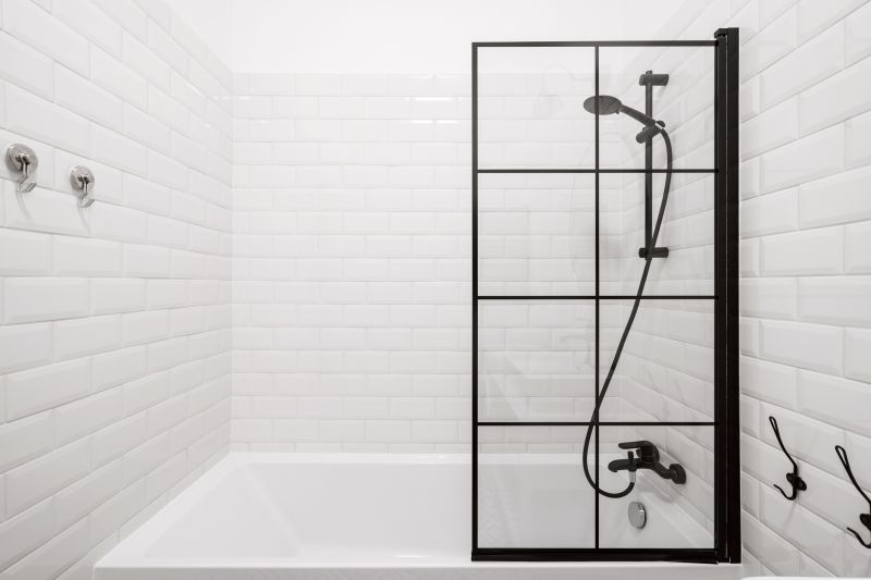 Walk-in Shower with Black Framed Glass